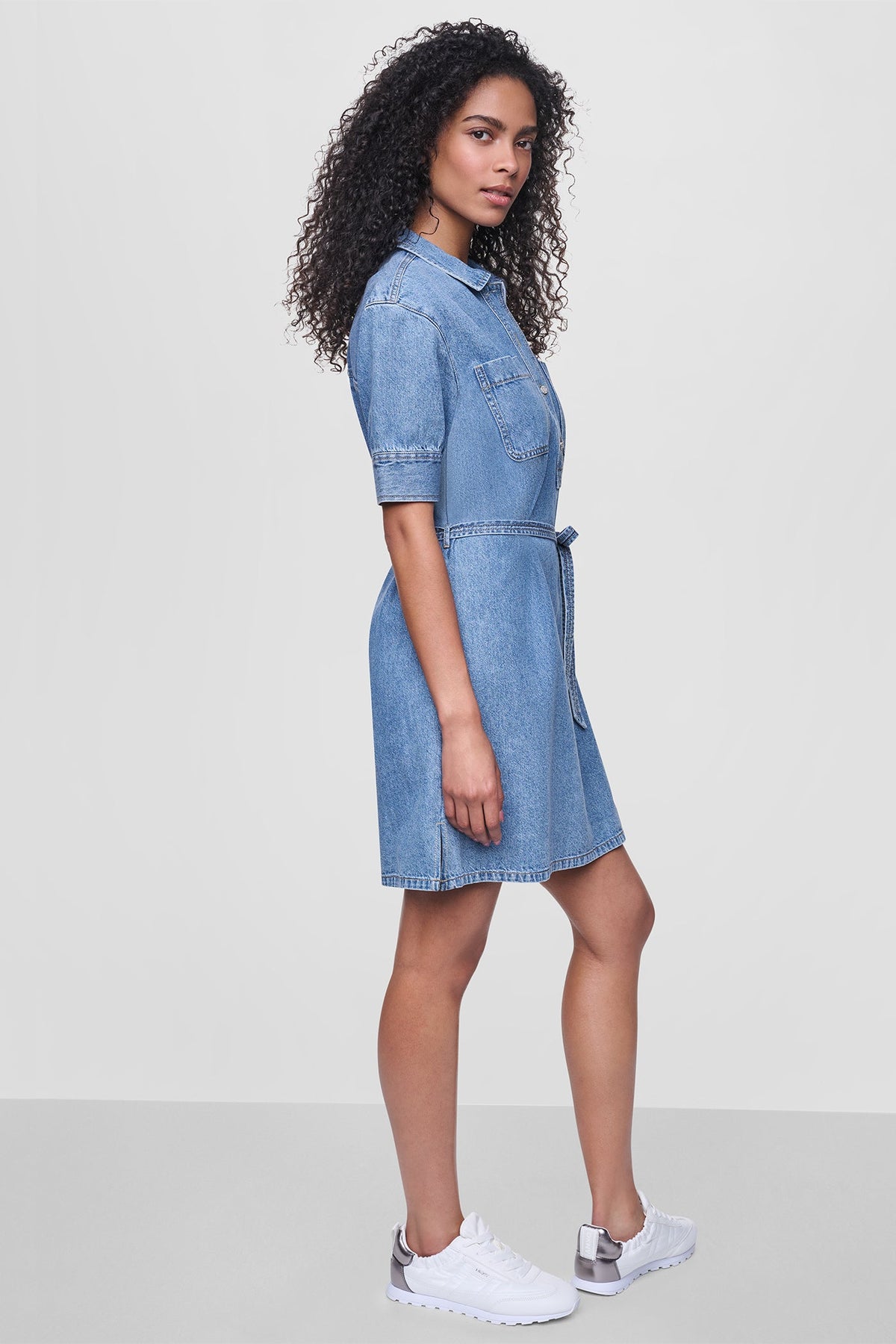 DENIM BUTTON-FRONT SHIRT DRESS Cooper | DKNY