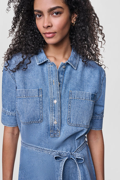 DENIM BUTTON-FRONT SHIRT DRESS Cooper | DKNY