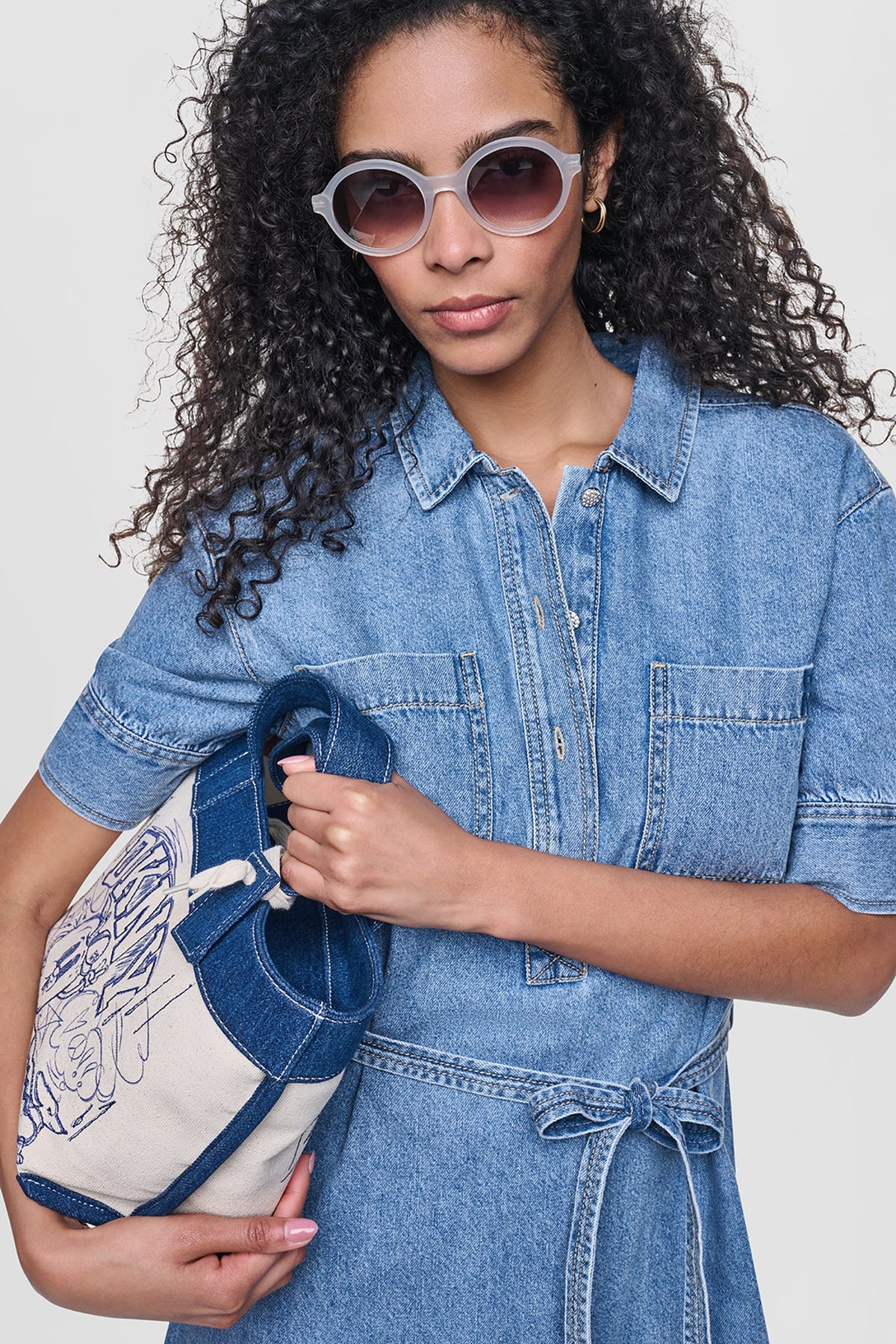 DENIM BUTTON-FRONT SHIRT DRESS Cooper | DKNY