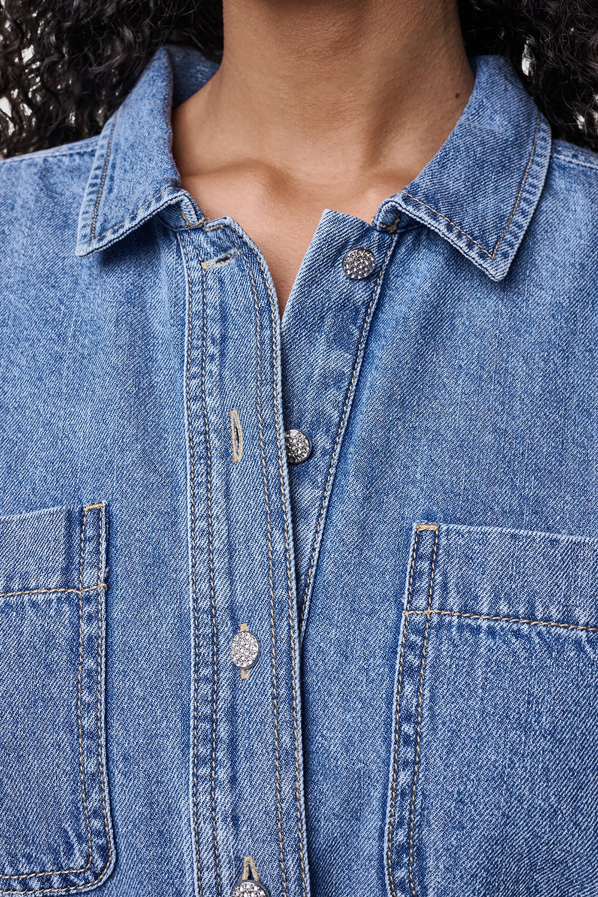 DENIM BUTTON-FRONT SHIRT DRESS Cooper | DKNY