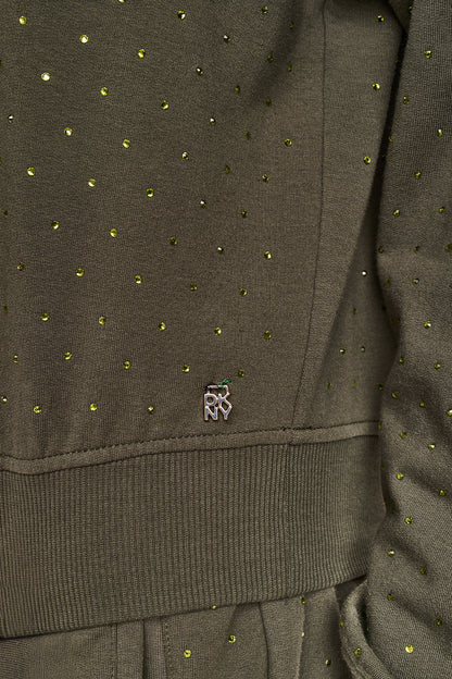 RHINESTONE HOODIE Chestnut/Light Bronze | DKNY