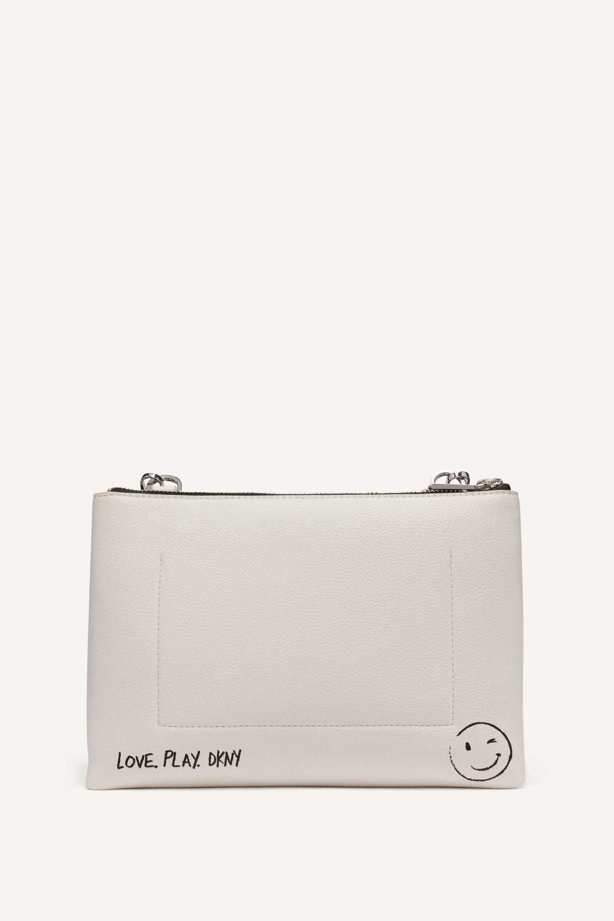 TINSLEY GRAFFITI LOGO CROSSBODY Marshmallow | DKNY