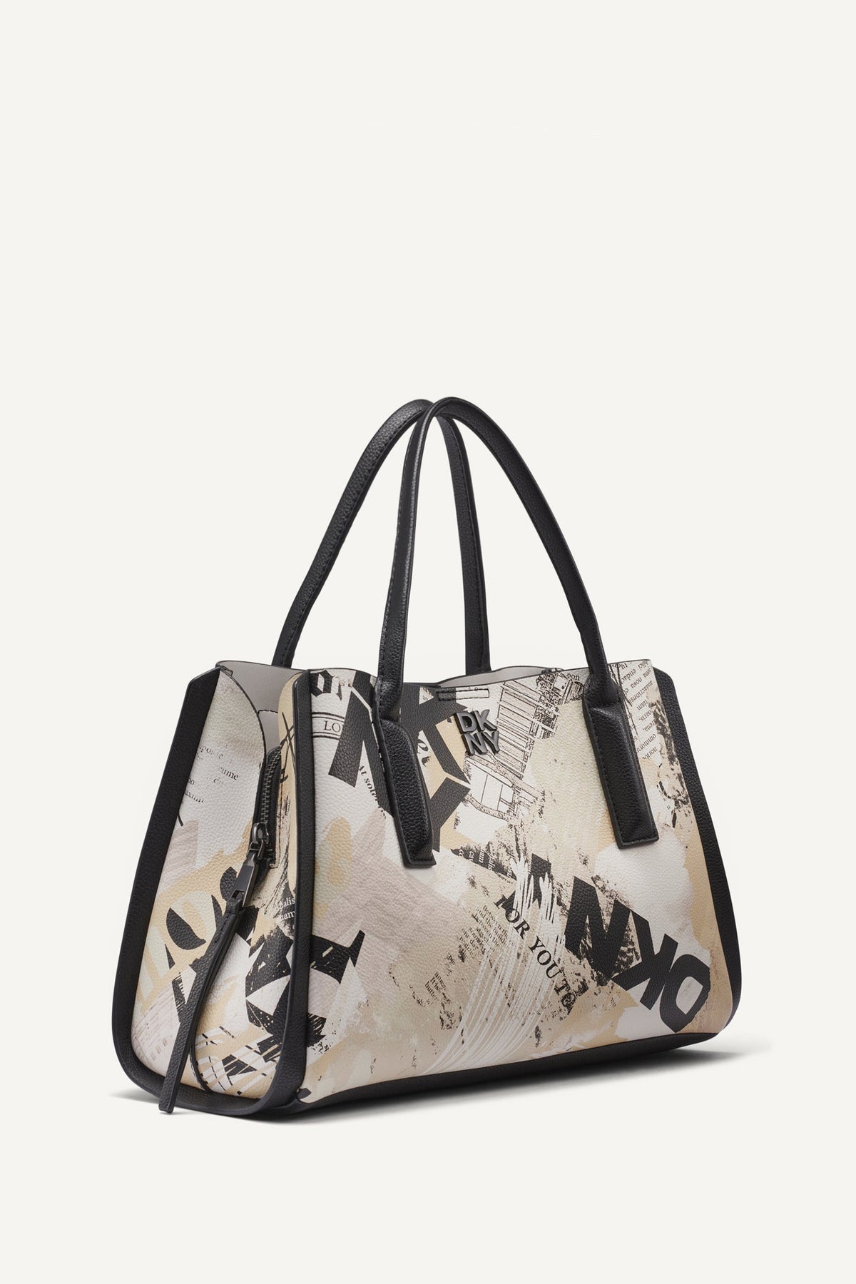 JOSIE NEWSPAPER SATCHEL White/Black | DKNY