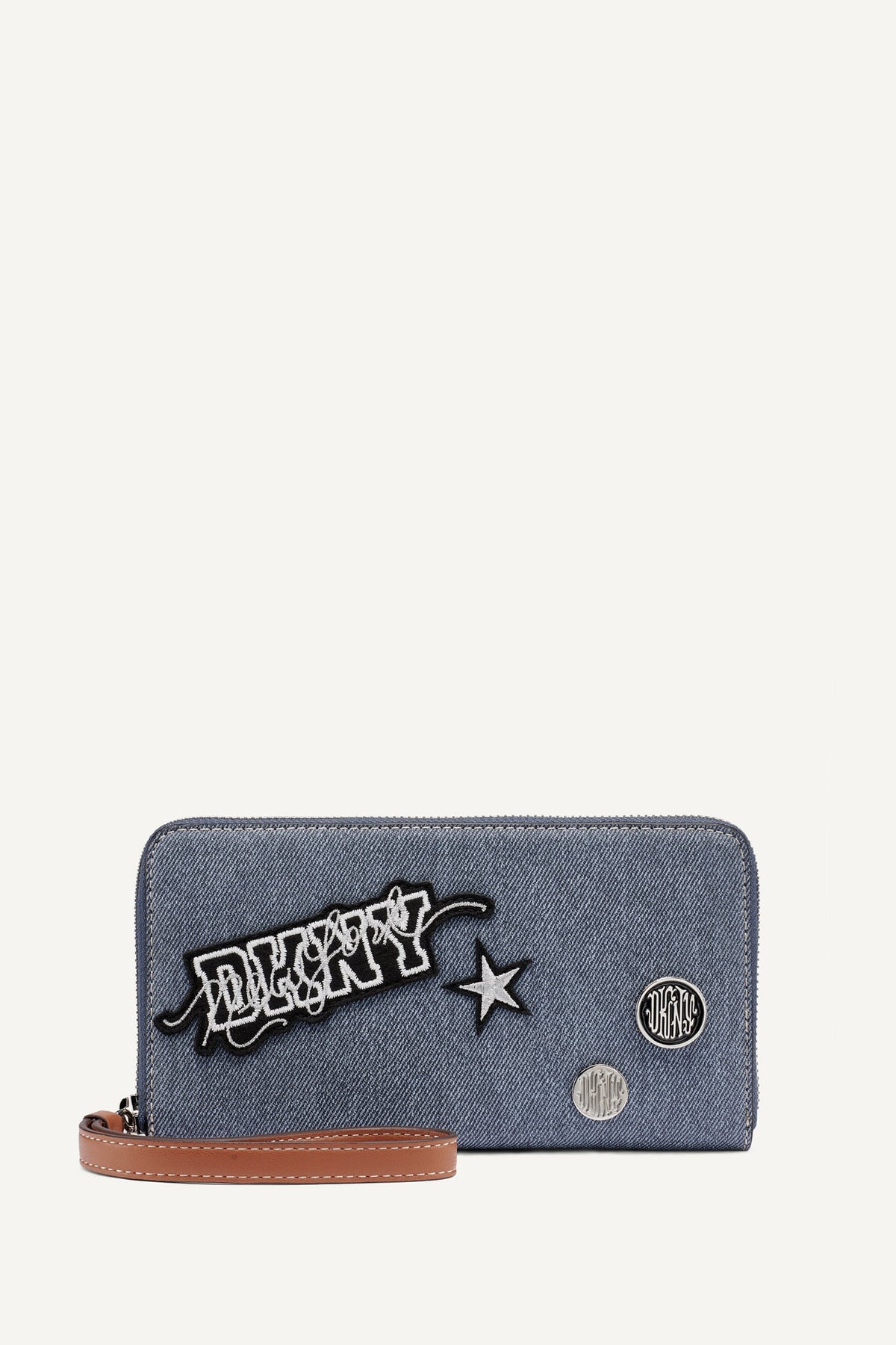 NESSA LARGE ZIP AROUND WALLET Denim | DKNY