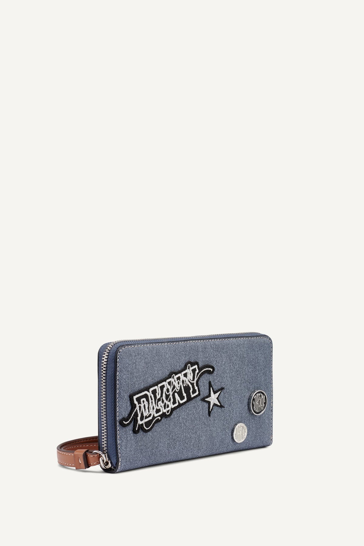 NESSA LARGE ZIP AROUND WALLET Denim | DKNY