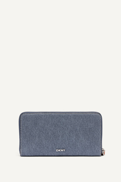 NESSA LARGE ZIP AROUND WALLET Denim | DKNY