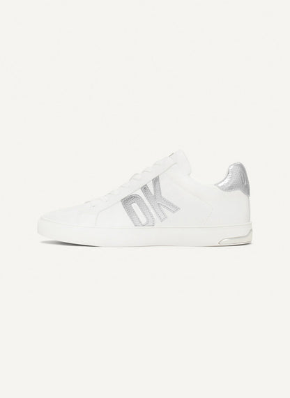 ABENI LOGO LOW-TOP SNEAKER WHITE/SILVER | DKNY