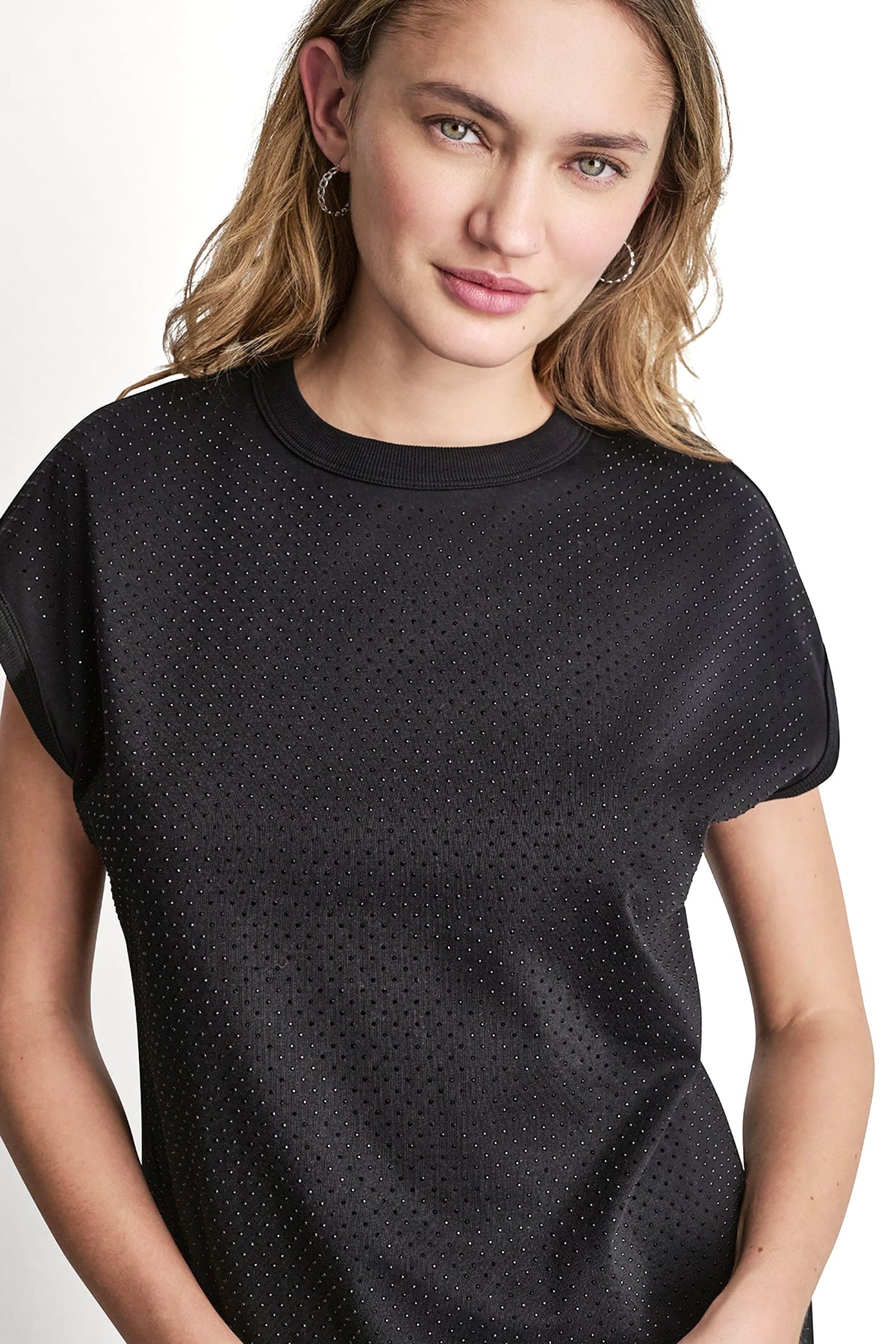 RHINESTONE EMBELLISHED TANK TOP Black | DKNY