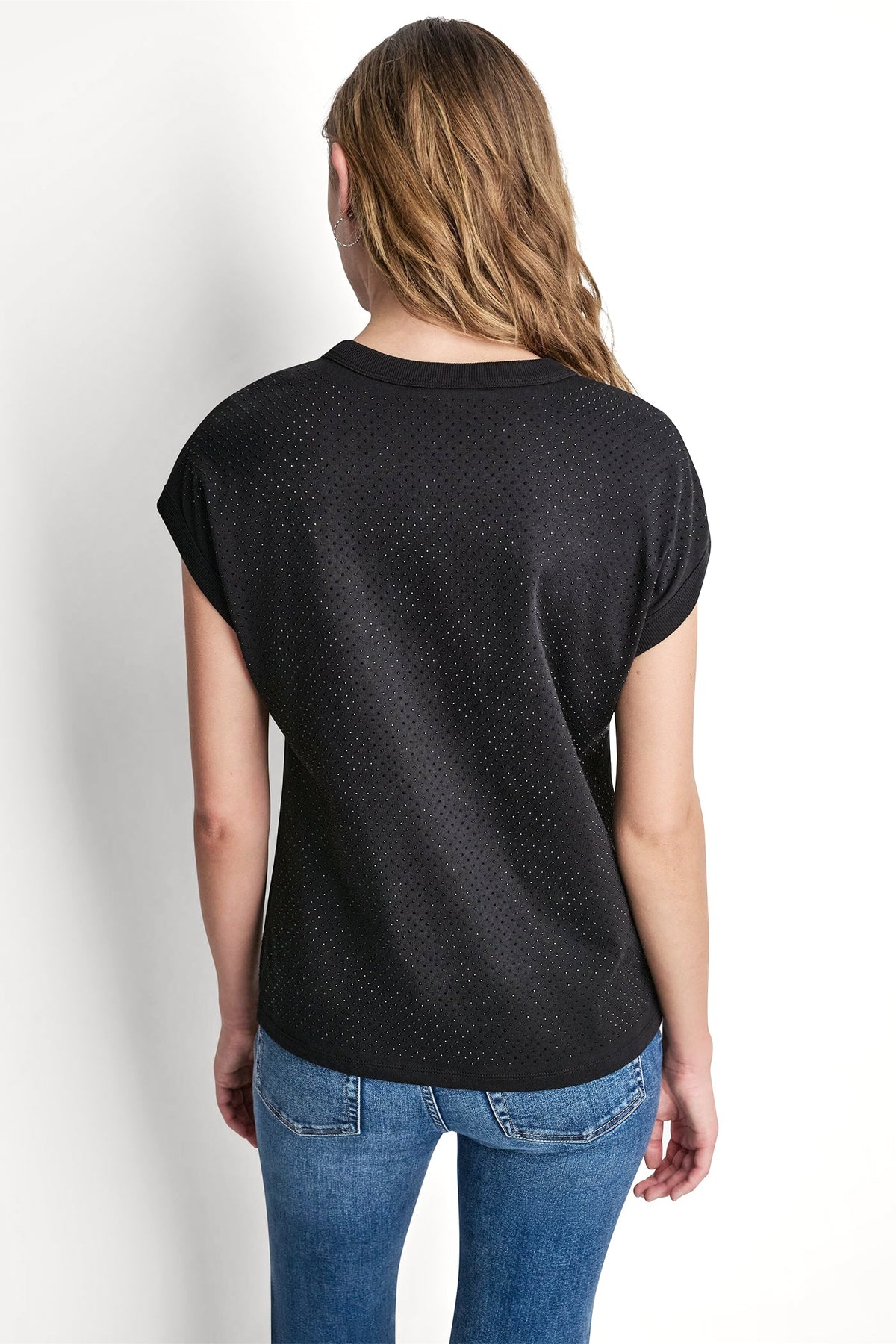 RHINESTONE EMBELLISHED TANK TOP Black | DKNY