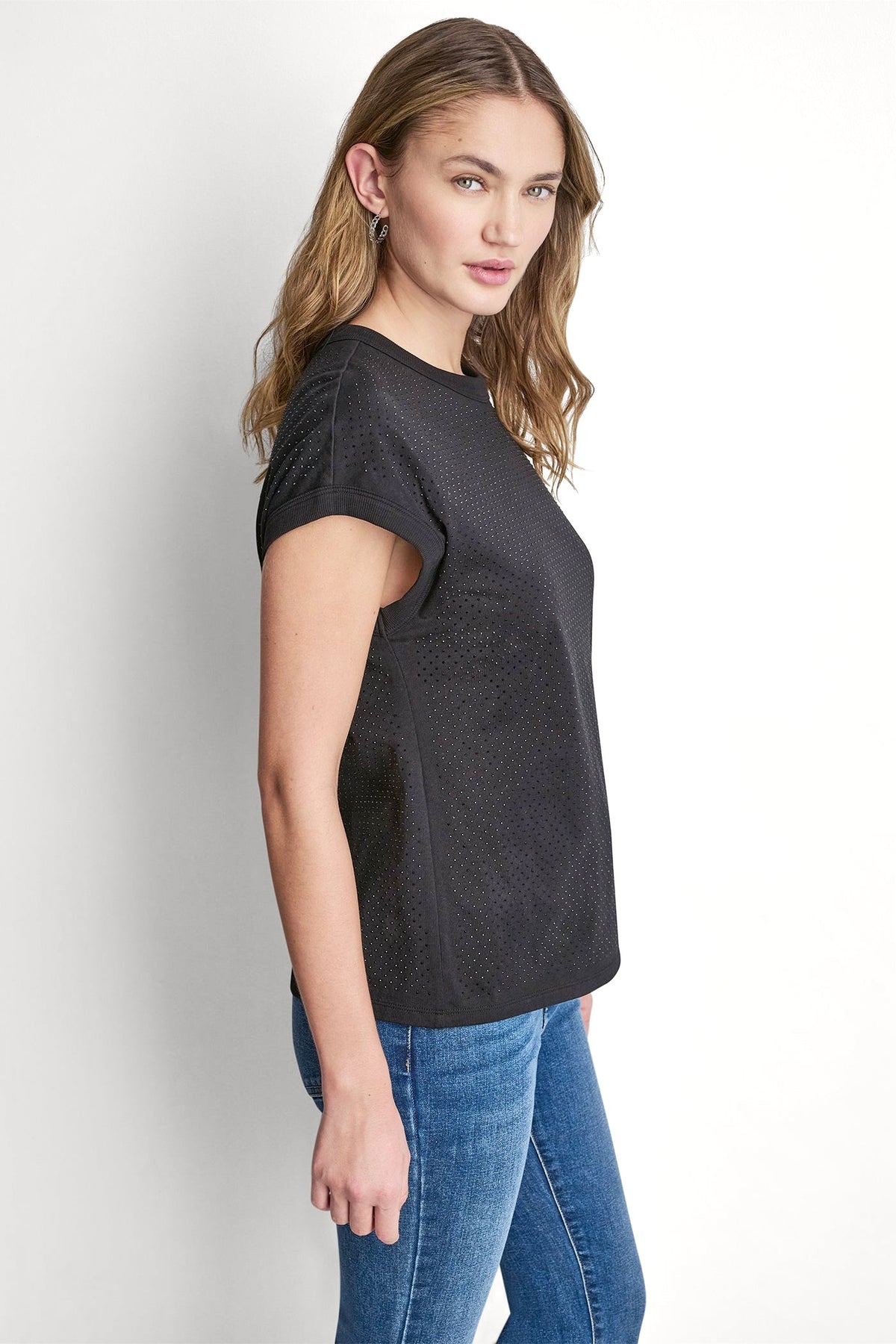 RHINESTONE EMBELLISHED TANK TOP Black | DKNY