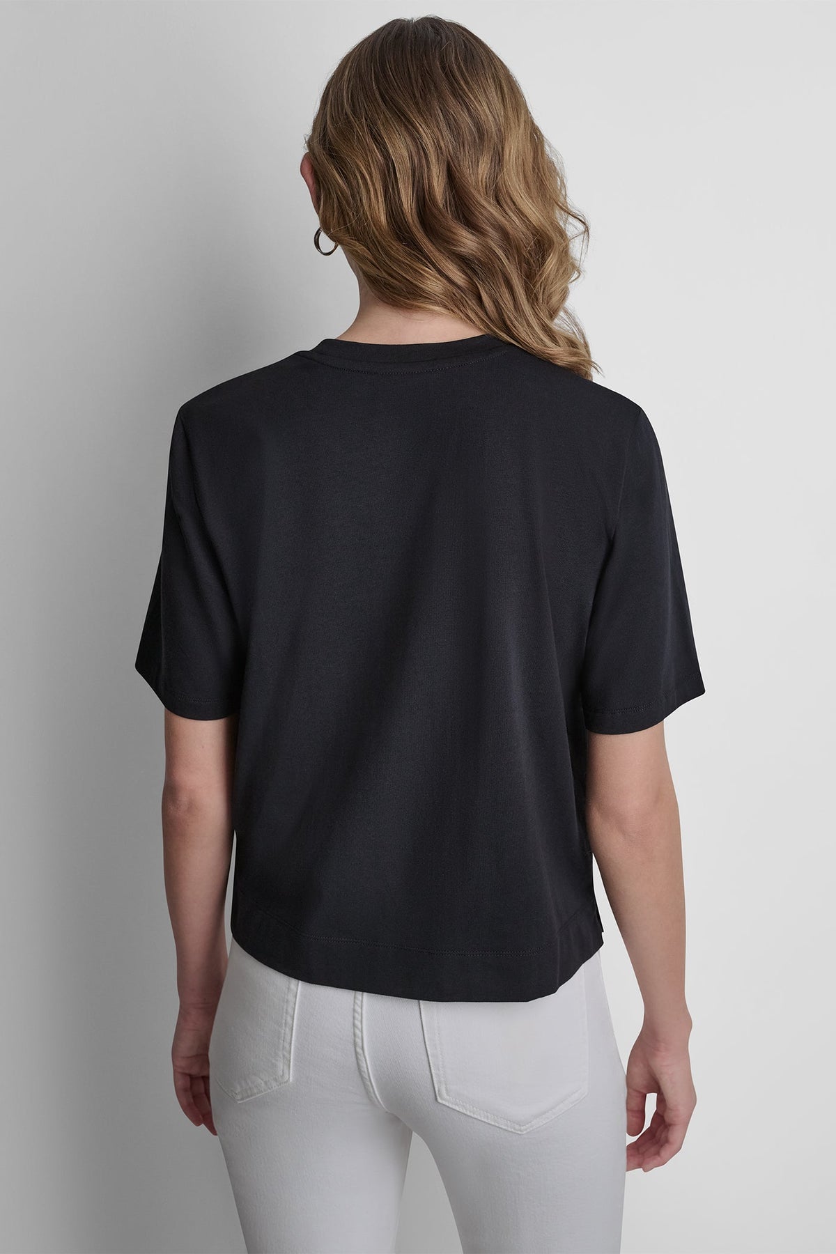 CRYSTAL BORDER LOGO GRAPHIC TEE Black | DKNY