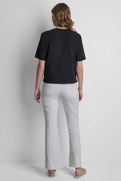 CRYSTAL BORDER LOGO GRAPHIC TEE Black | DKNY