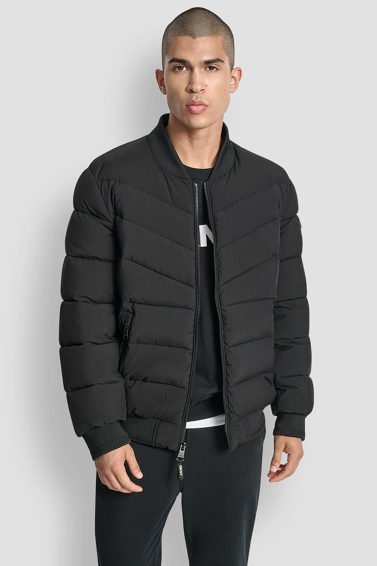 STRETCH BOMBER JACKET Black | DKNY