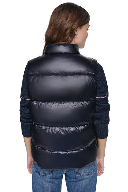 PUFFER VEST Metallic Dark Navy | DKNY