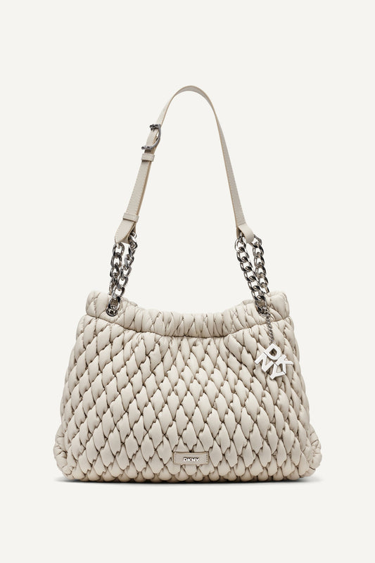 RAYA SHOULDER BAG Light Taupe | DKNY
