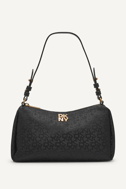 REMY LOGO SHOULDER BAG JET BLACK/BLACK | DKNY