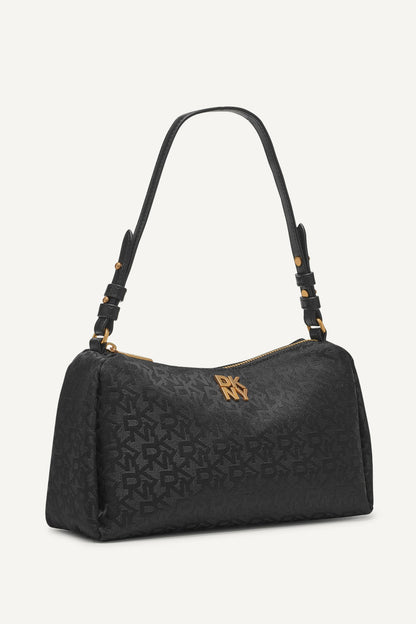 REMY LOGO SHOULDER BAG JET BLACK/BLACK | DKNY