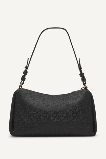 REMY LOGO SHOULDER BAG JET BLACK/BLACK | DKNY