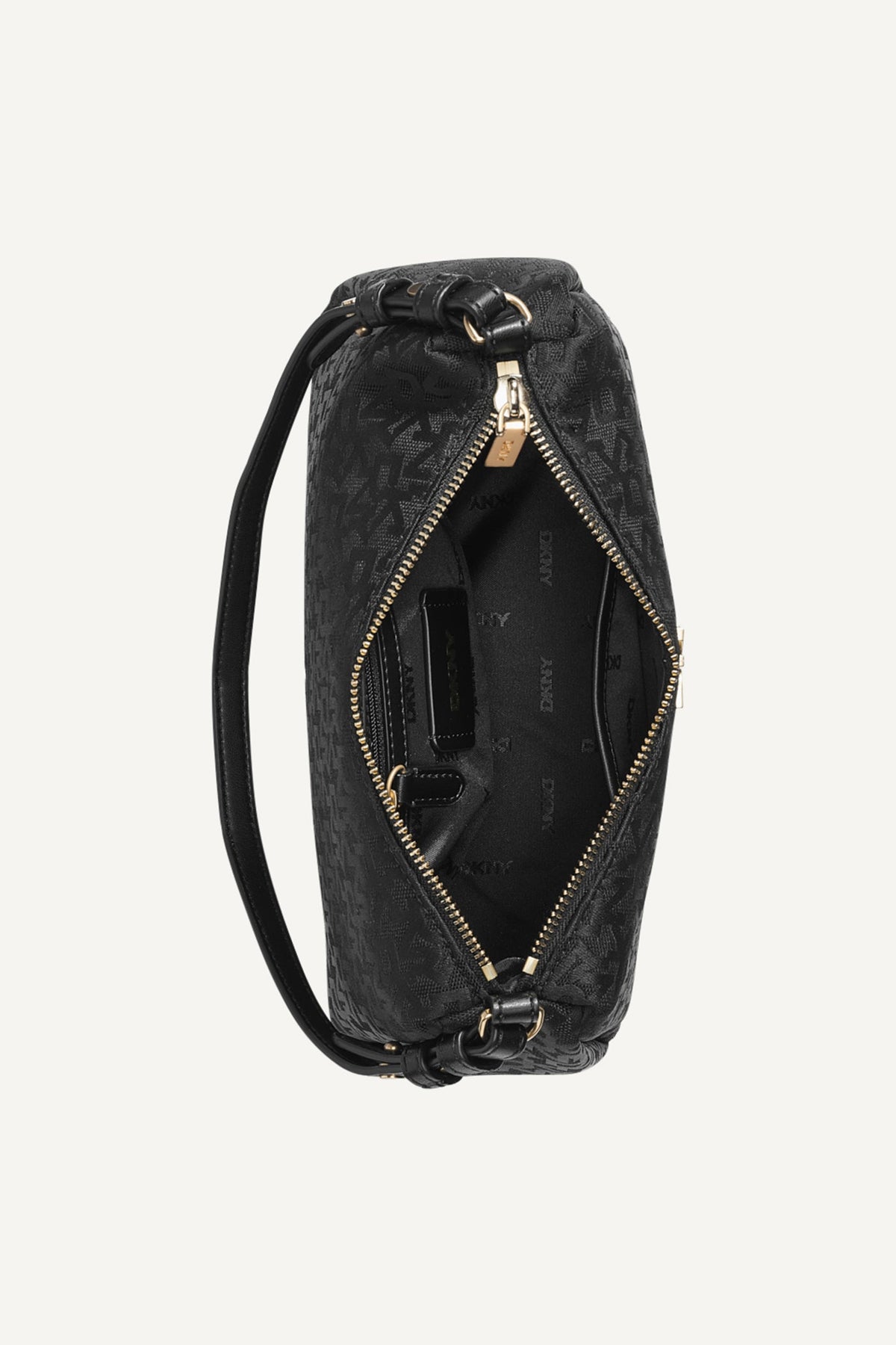 REMY LOGO SHOULDER BAG JET BLACK/BLACK | DKNY