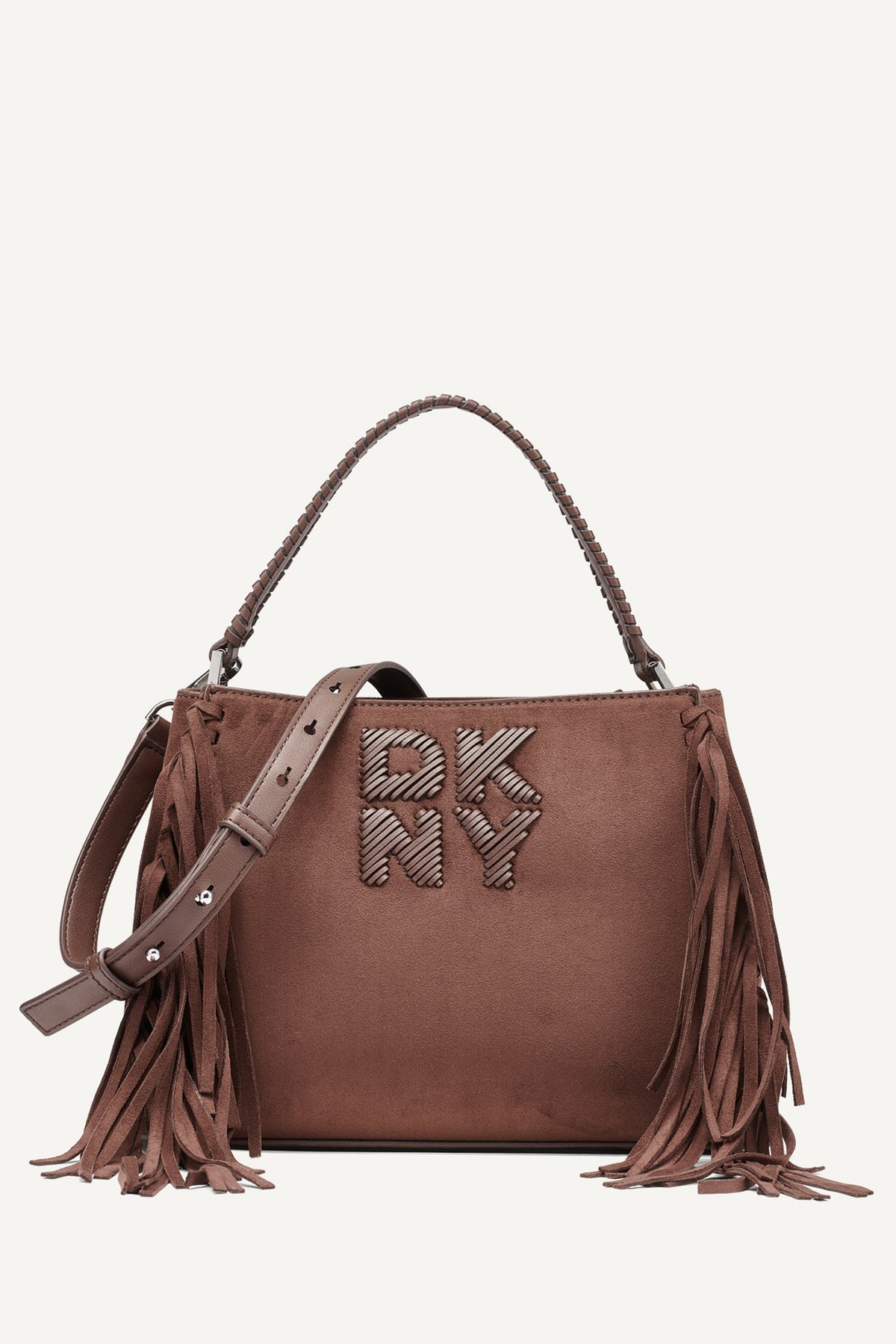 FOSTER MEDIUM FRINGE SATCHEL Chocolate | DKNY
