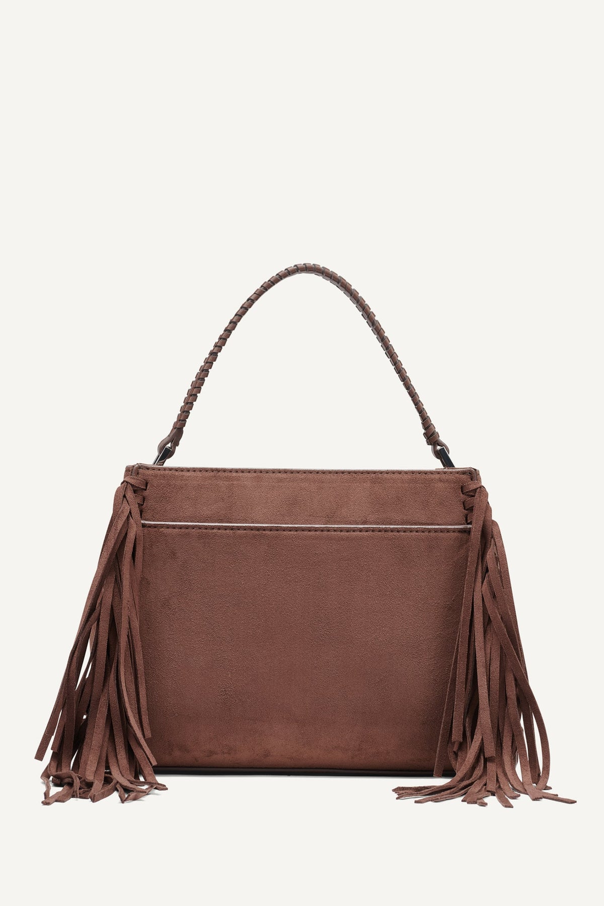 FOSTER MEDIUM FRINGE SATCHEL Chocolate | DKNY