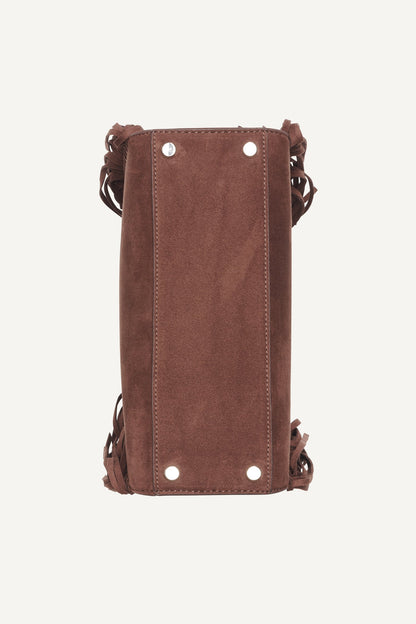 FOSTER MEDIUM FRINGE SATCHEL Chocolate | DKNY