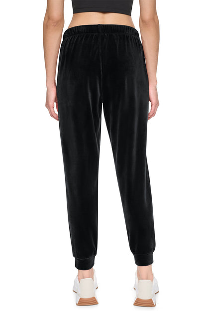 VARSITY VELOUR RHINESTONE LOGO MID-RISE JOGGER Peacoat | DKNY