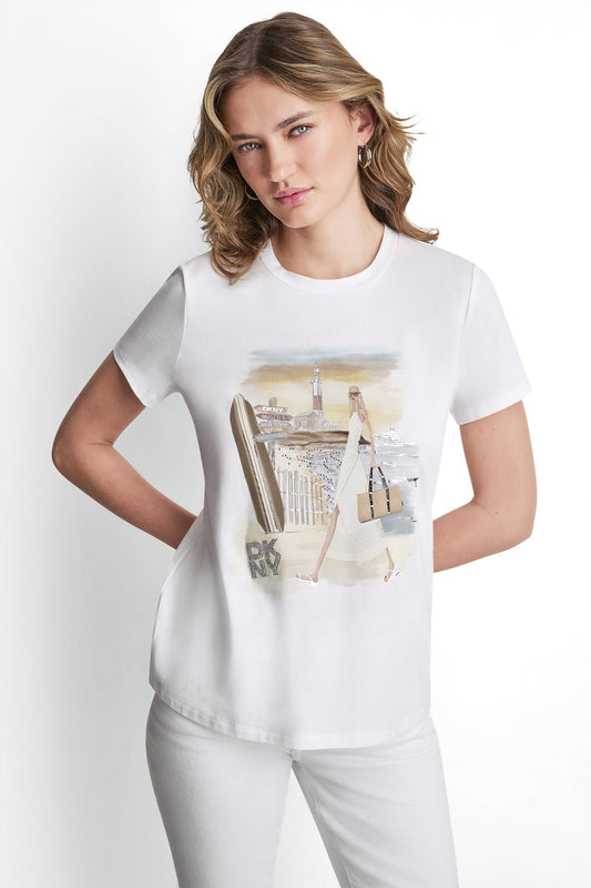 MONTAUK GRAPHIC TEE White | DKNY