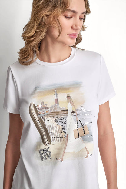 MONTAUK GRAPHIC TEE White | DKNY