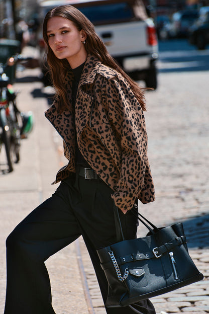 LEOPARD MOTO JACKET Leopard | DKNY