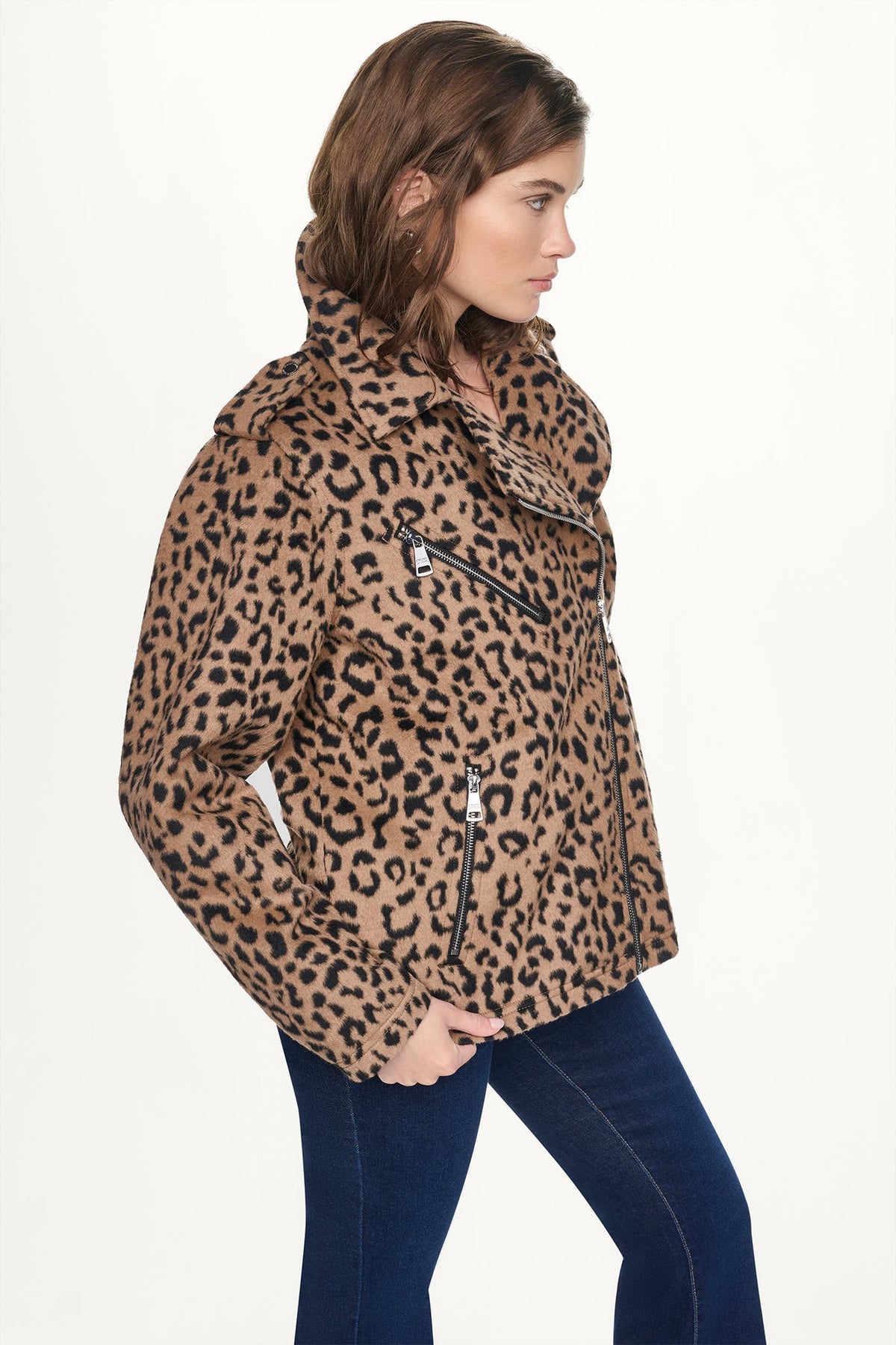 LEOPARD MOTO JACKET Leopard | DKNY
