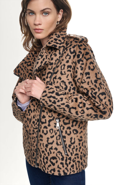 LEOPARD MOTO JACKET Leopard | DKNY