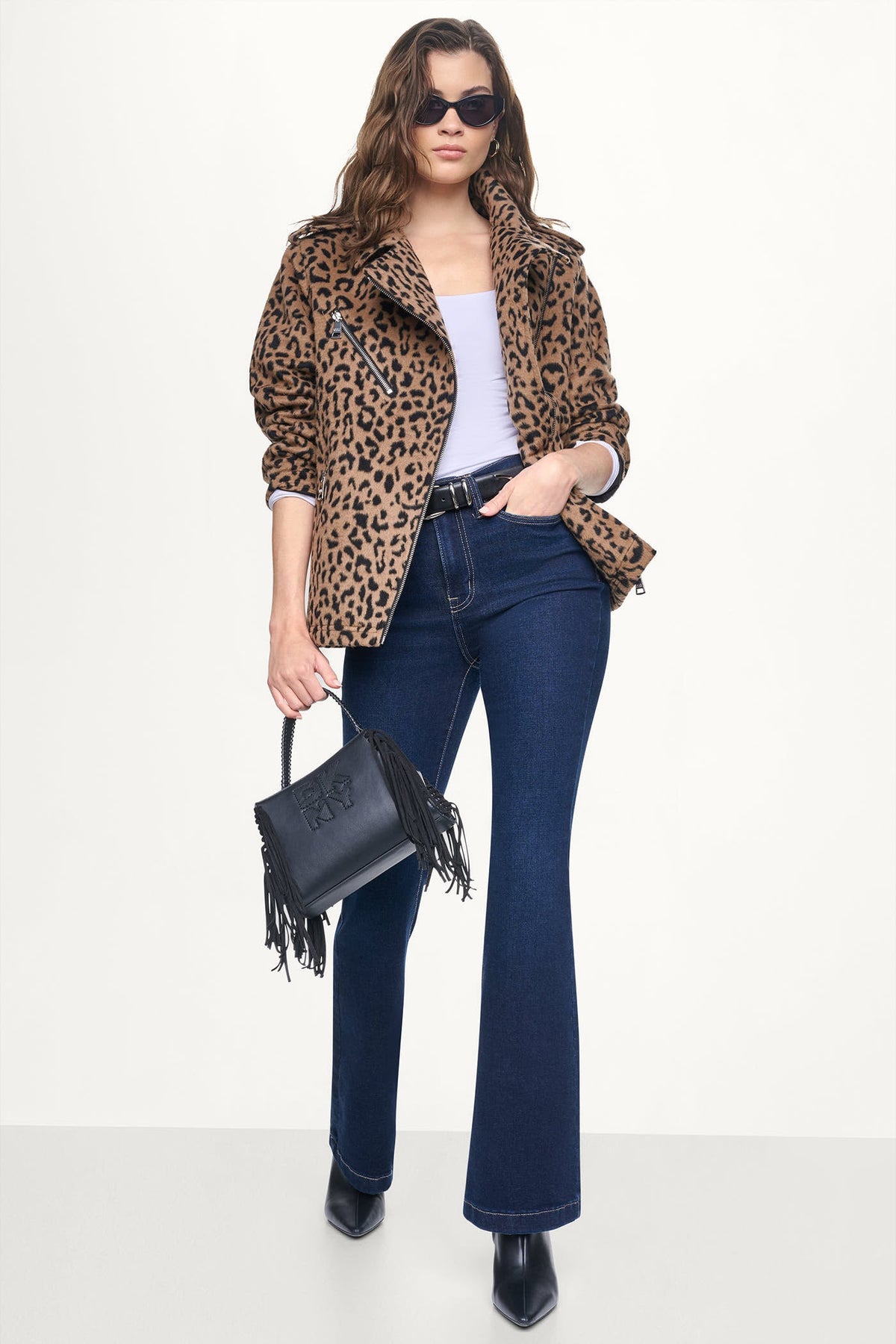 LEOPARD MOTO JACKET Leopard | DKNY
