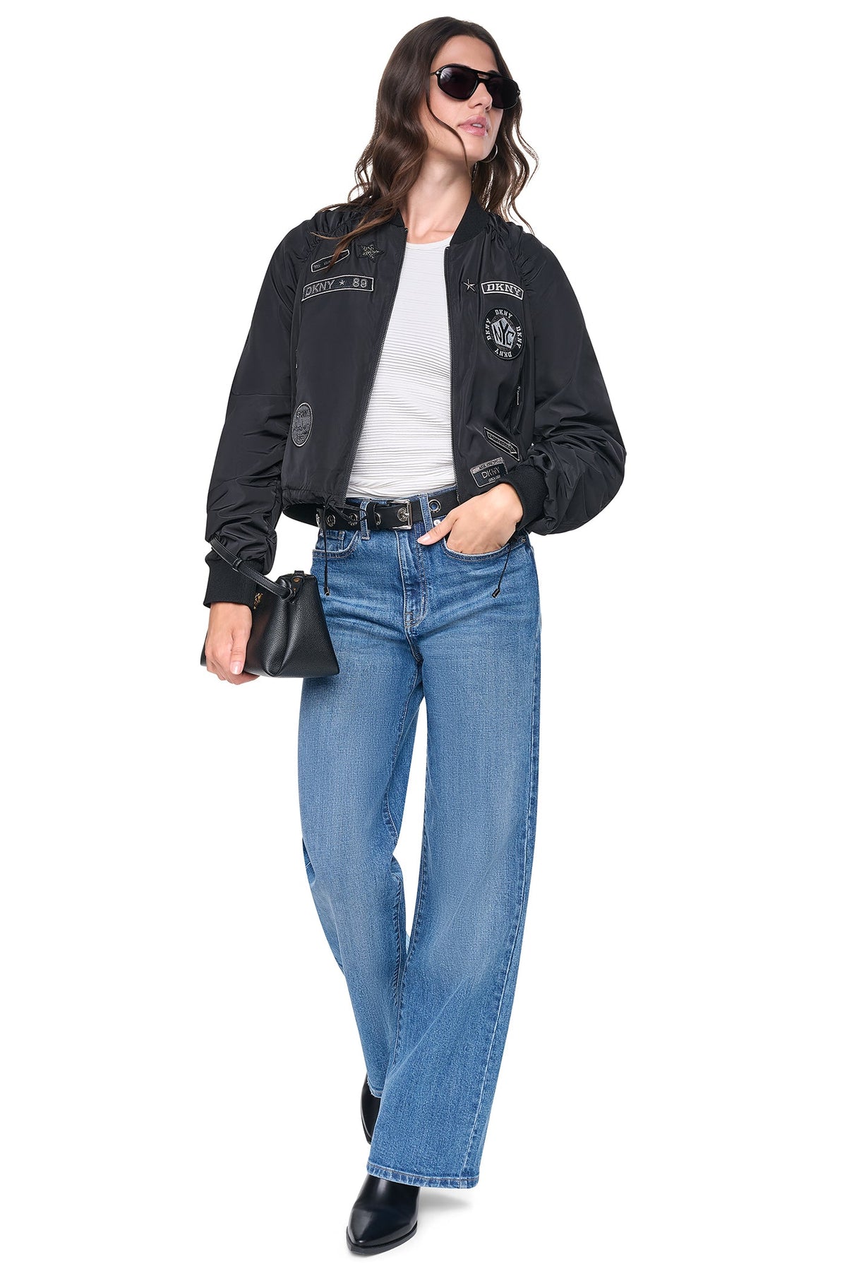 PINS & PATCHES RUCHED JACKET Ivory | DKNY