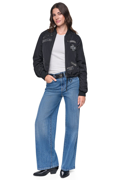 PINS & PATCHES RUCHED JACKET Ivory | DKNY