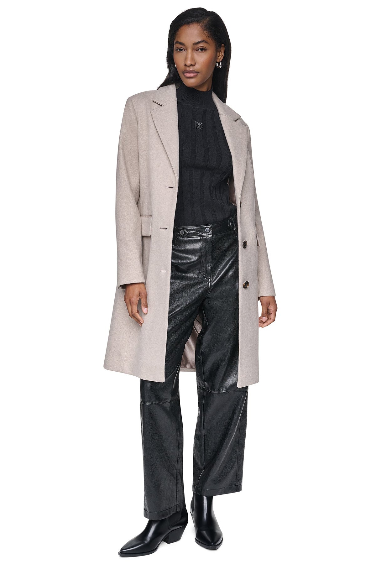 LONGLINE COAT Black | DKNY