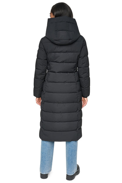LONG HOODED PUFFER COAT Herringbone | DKNY