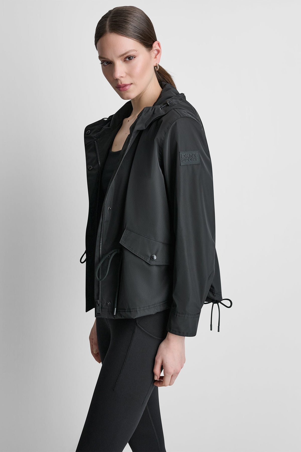 HIGH-LOW CROPPED JACKET Pebble | DKNY