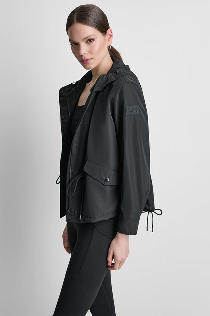 HIGH-LOW CROPPED JACKET Pebble | DKNY