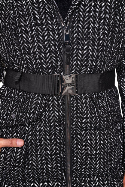 MAXI PUFFER WITH BELT Herringbone | DKNY