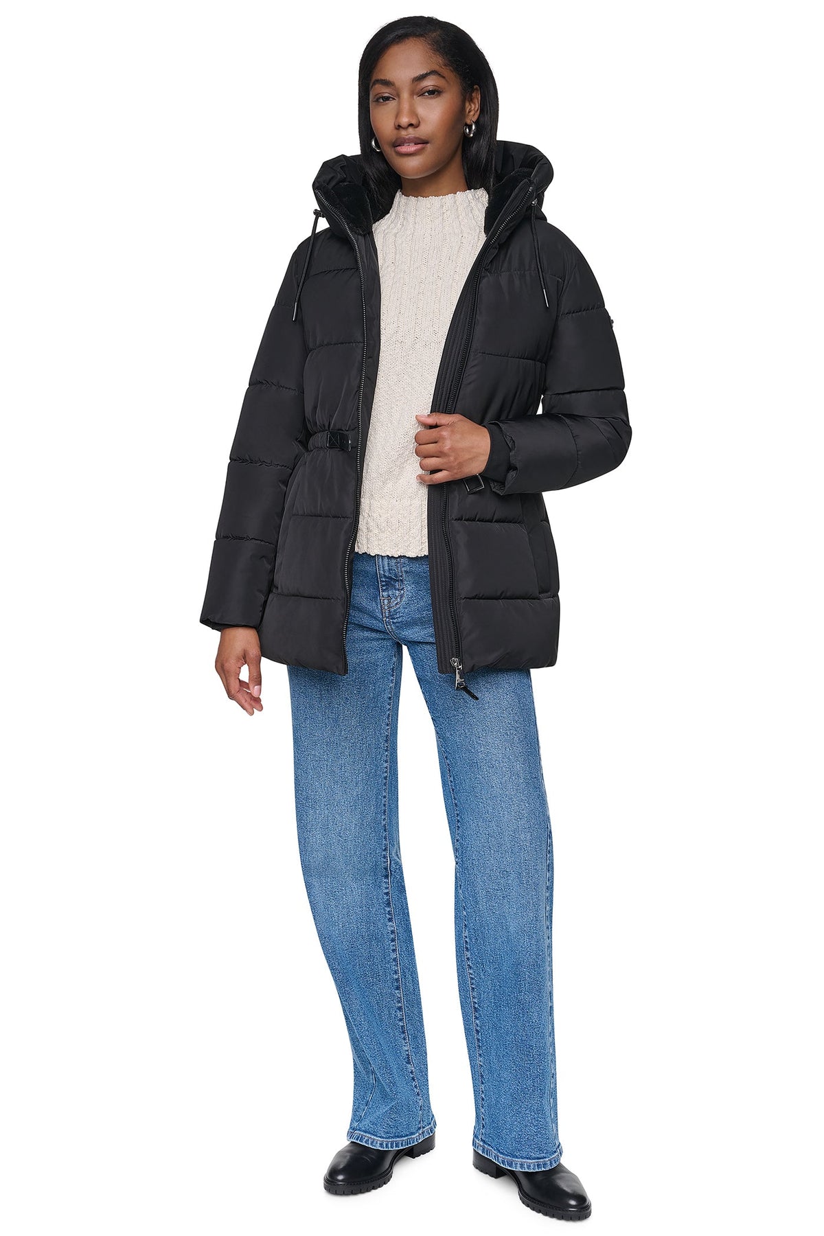 BELTED PUFFER Black | DKNY