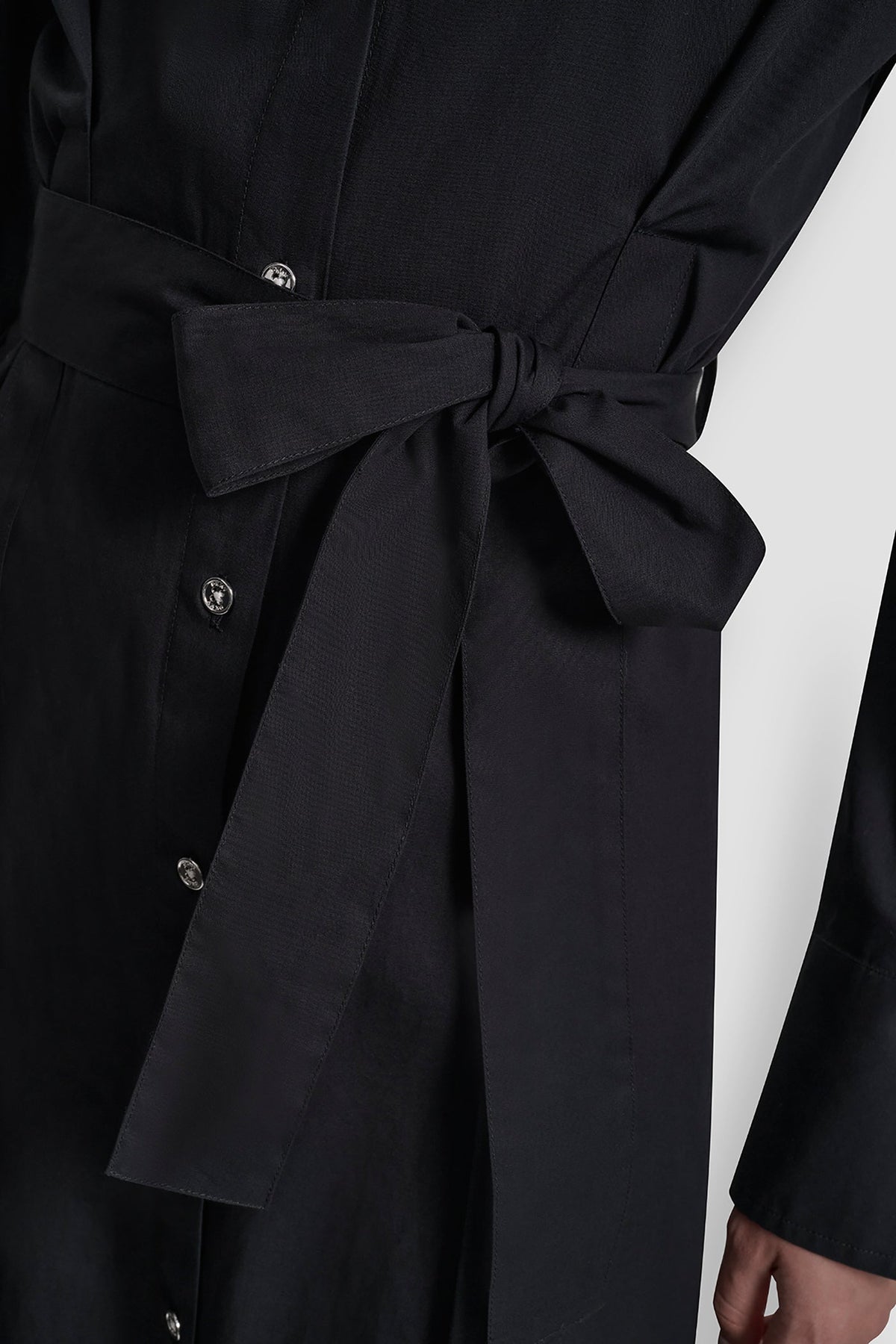 BUTTON DOWN MIDI SHIRT DRESS Black | DKNY