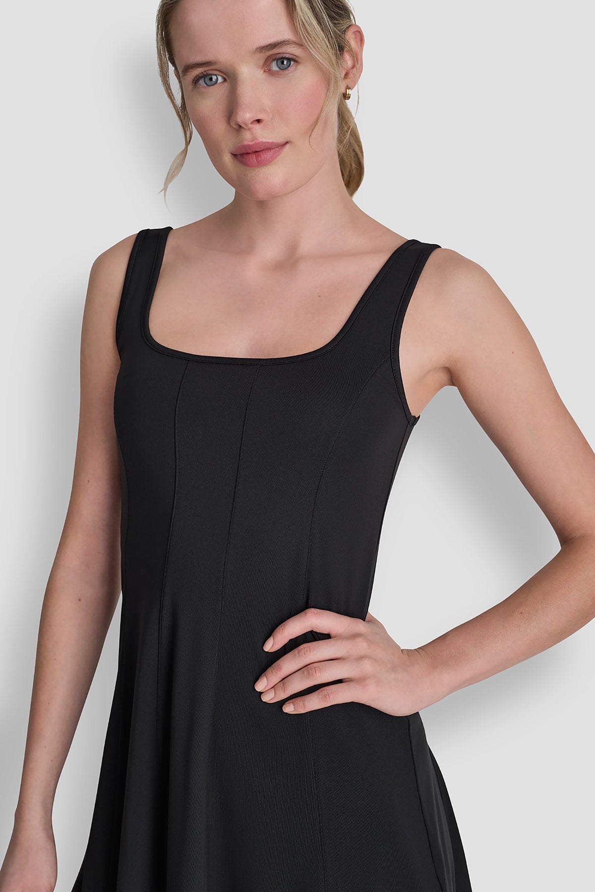 BALANCE COMPRESSION DRESS WITH BUILT-IN SHORTS Black | DKNY