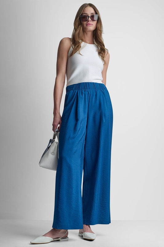 MID-RISE RUMPLED STRAIGHT-LEG ANKLE PANT Admiral | DKNY
