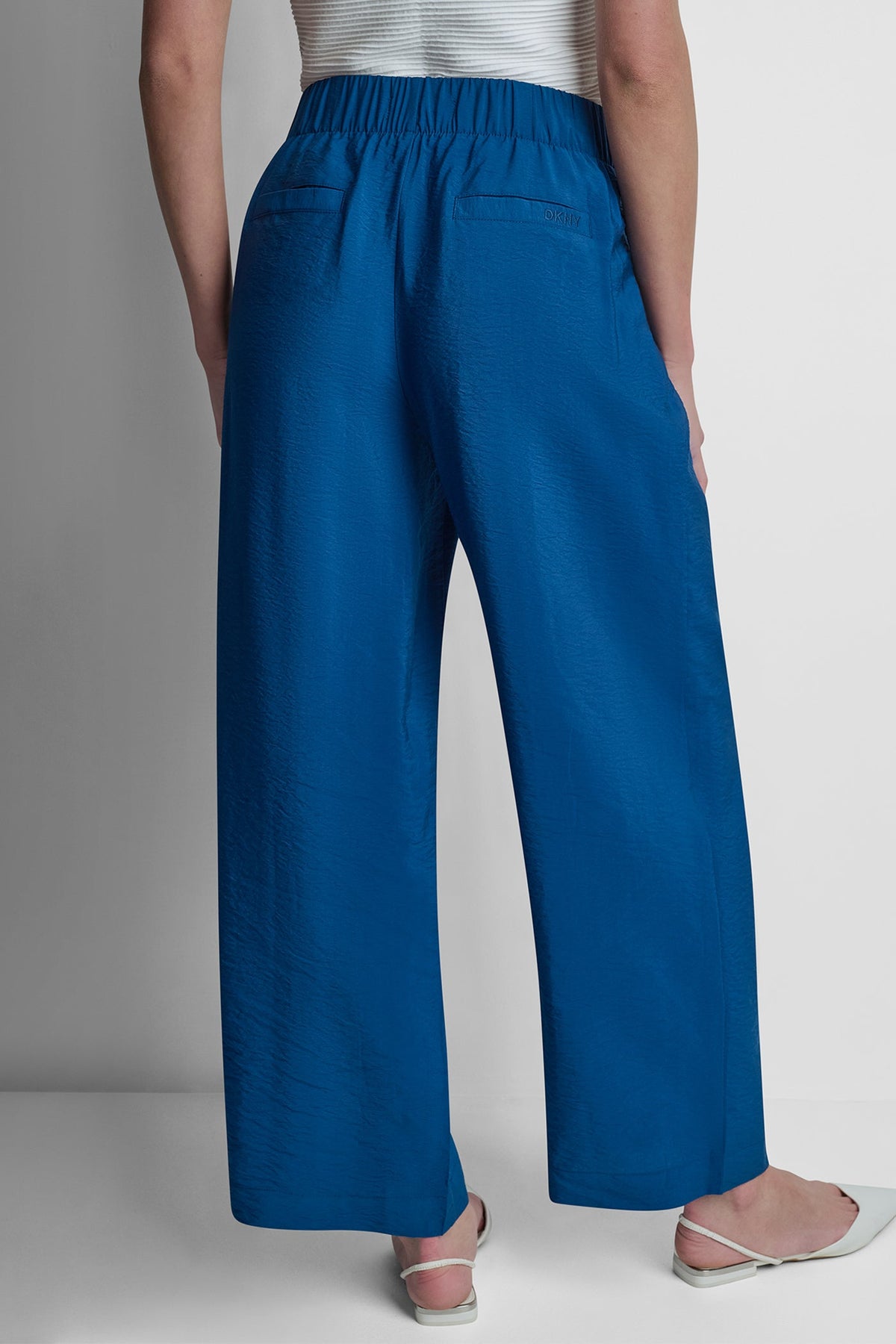 MID-RISE RUMPLED STRAIGHT-LEG ANKLE PANT Admiral | DKNY