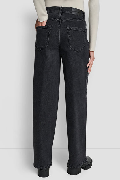 HIGH-RISE WIDE LEG WITH RHINESTONE EMBELLISHMENT ANCHOR | DKNY