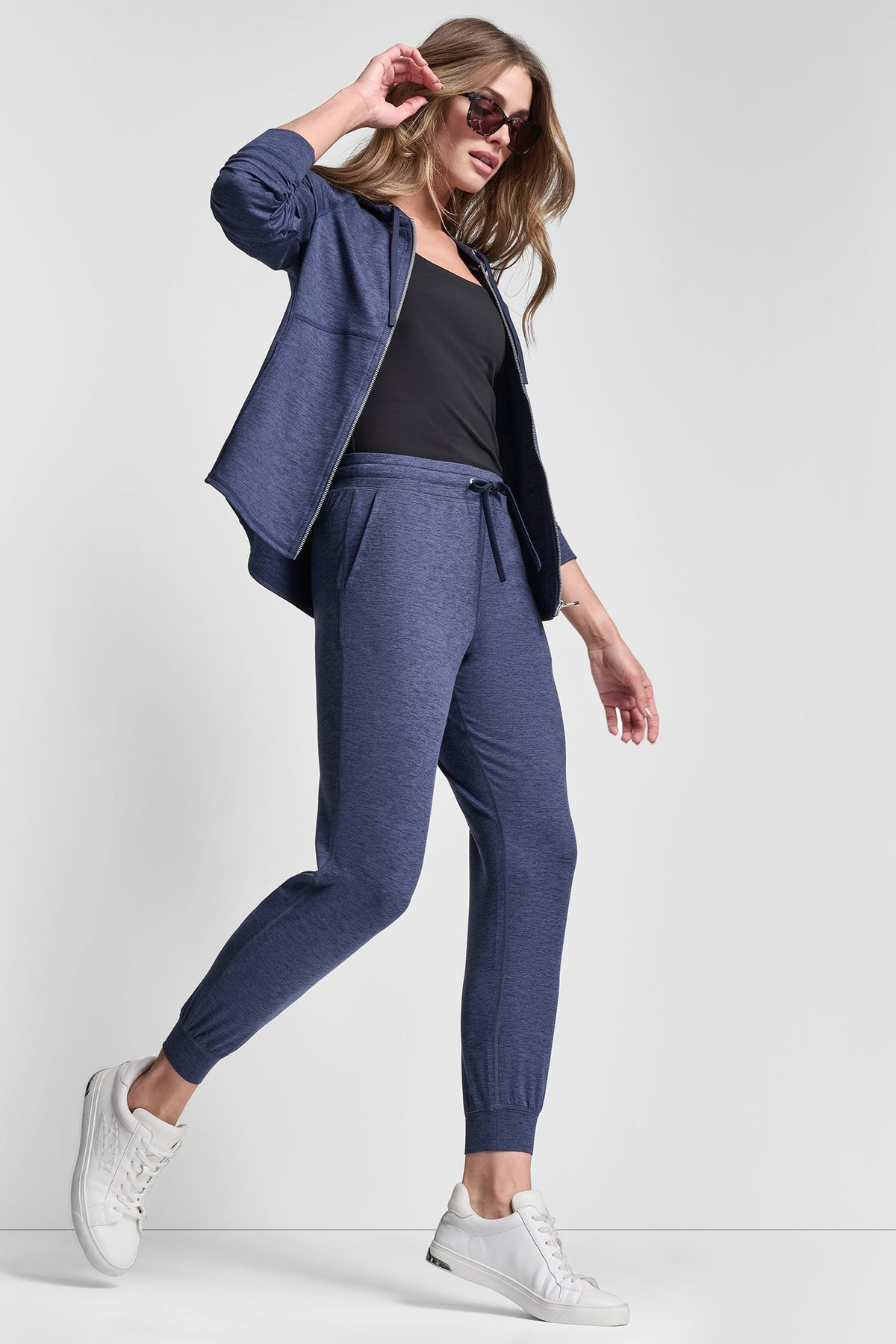CROPPED HIGH-RISE SLIM JOGGER Peacoat Space Dye | DKNY