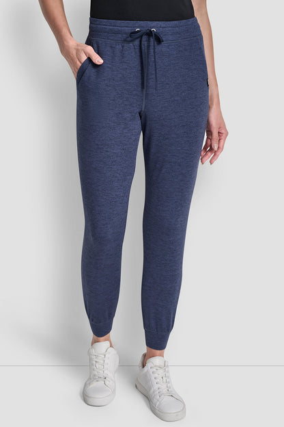 CROPPED HIGH-RISE SLIM JOGGER Peacoat Space Dye | DKNY