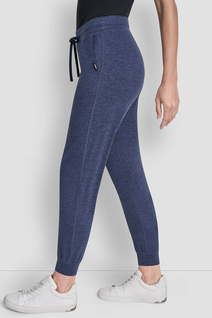 CROPPED HIGH-RISE SLIM JOGGER Peacoat Space Dye | DKNY