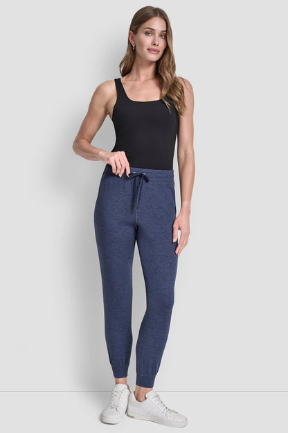 CROPPED HIGH-RISE SLIM JOGGER Peacoat Space Dye | DKNY